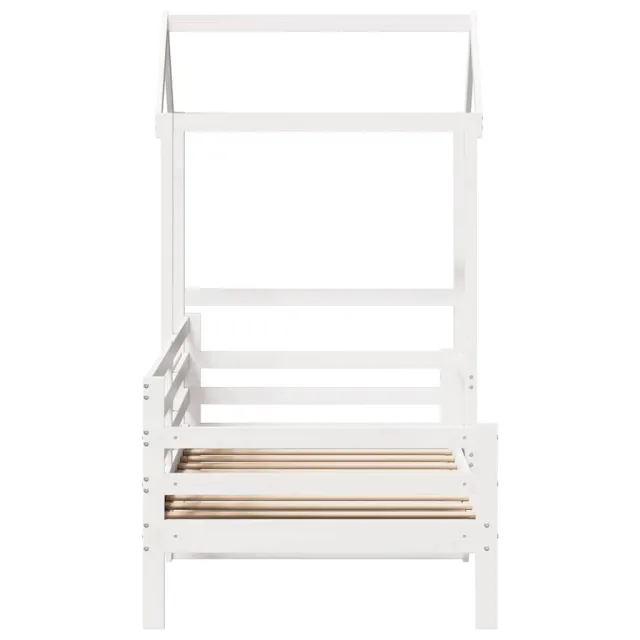 Lit de jour avec toit sans matelas blanc 80x200 cm bois massif