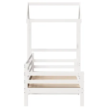 Lit de jour avec toit sans matelas blanc 80x200 cm bois massif
