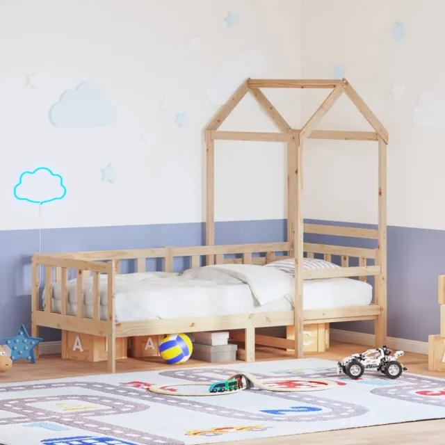 Lit de jour avec toit sans matelas 80x200 cm bois massif