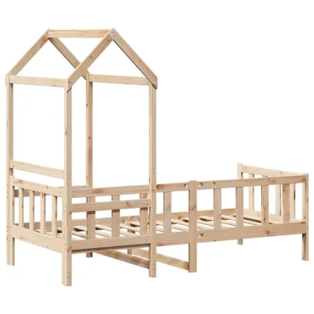 Lit de jour avec toit sans matelas 80x200 cm bois massif