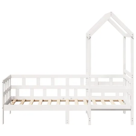 Lit de jour avec toit sans matelas blanc 80x200 cm bois massif