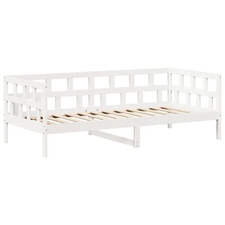 Lit de jour avec toit sans matelas blanc 80x200 cm bois massif