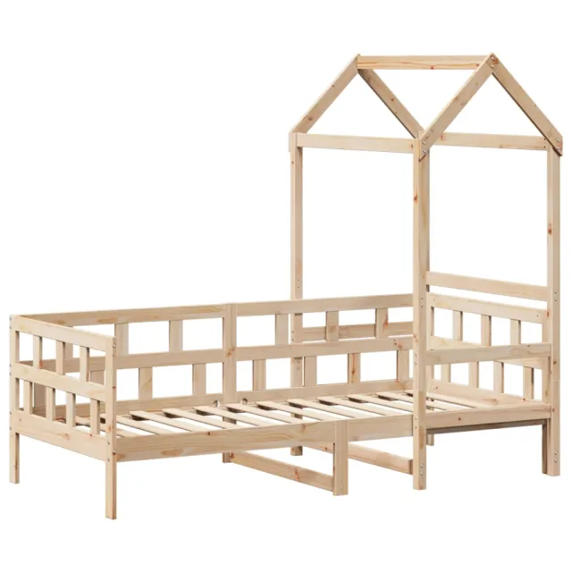 Lit de jour avec toit sans matelas 90x190 cm bois massif