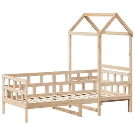 Lit de jour avec toit sans matelas 90x190 cm bois massif