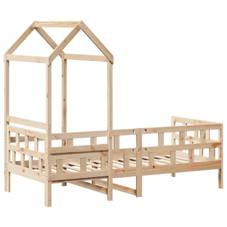 Lit de jour avec toit sans matelas 90x190 cm bois massif