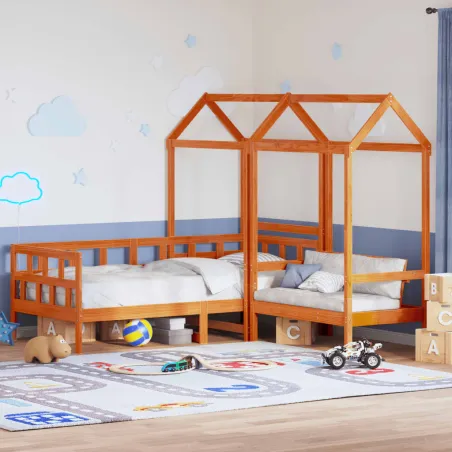 Ensemble de lit de jour avec toit sans matelas 80x200 cm