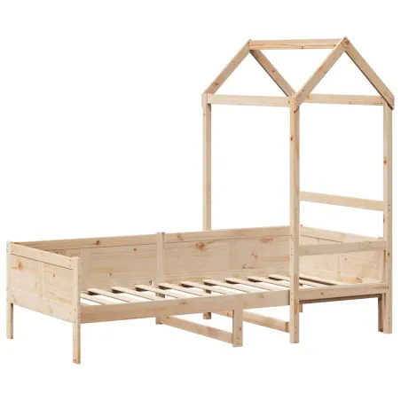 Lit de jour avec toit sans matelas 80x200 cm bois massif