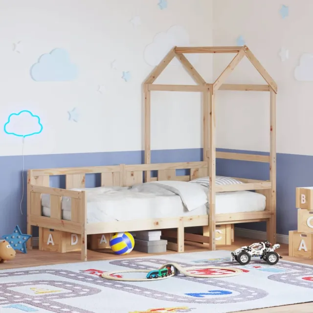 Lit de jour avec toit sans matelas 80x200 cm bois massif
