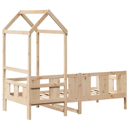 Lit de jour avec toit sans matelas 80x200 cm bois massif