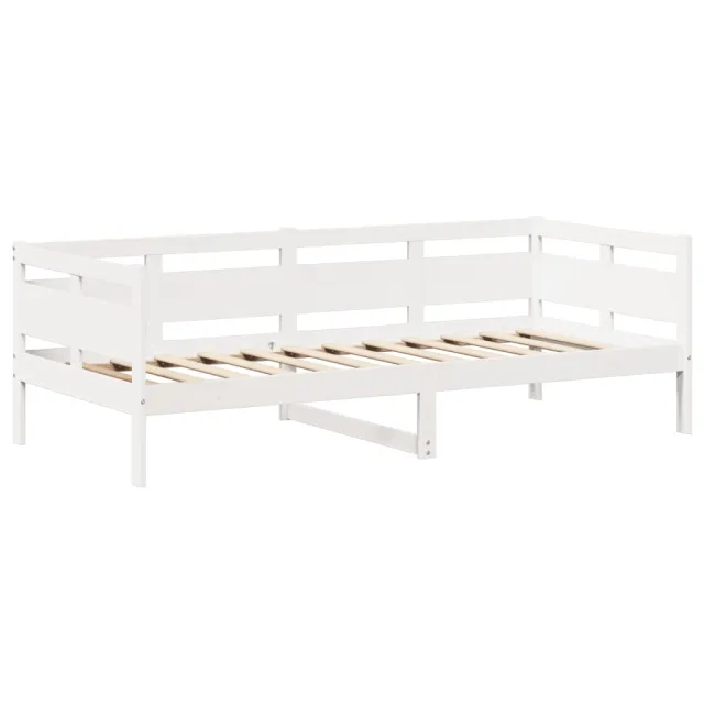 Lit de jour avec toit sans matelas blanc 80x200 cm bois massif