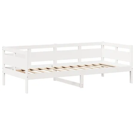 Lit de jour avec toit sans matelas blanc 80x200 cm bois massif