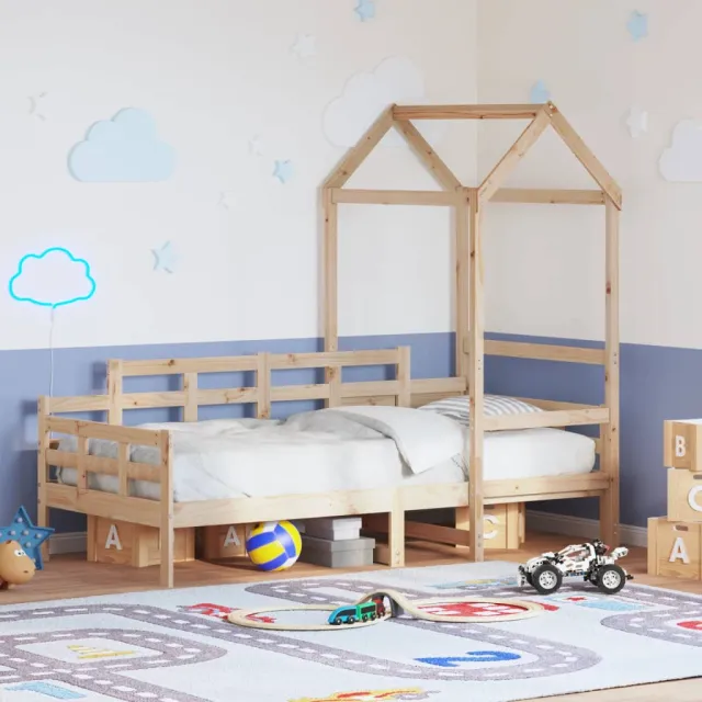 Lit de jour avec toit sans matelas 80x200 cm bois massif
