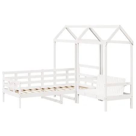 Ensemble de lit de jour et de banc et toit sans matelas blanc