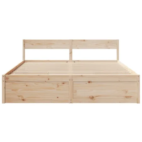 Cadre de lit sans matelas 200x200 cm bois massif de pin
