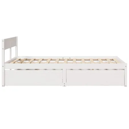 Cadre de lit sans matelas blanc 140x190 cm bois de pin massif