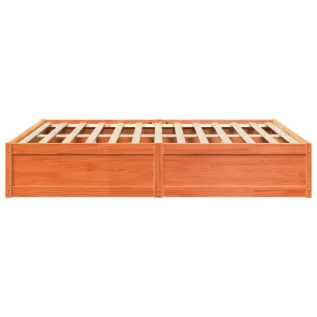 Cadre de lit sans matelas cire marron 180x200cm bois pin massif