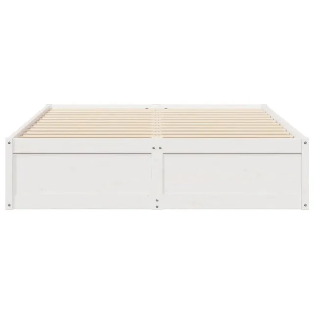 Cadre de lit sans matelas blanc 160x200 cm bois de pin massif