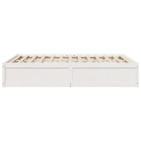 Cadre de lit sans matelas blanc 160x200 cm bois de pin massif
