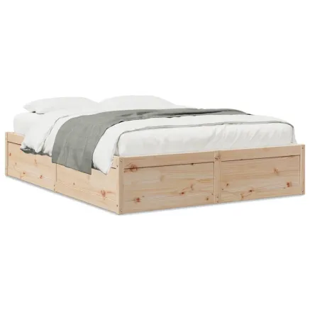 Cadre de lit sans matelas 150x200 cm bois de pin massif 2