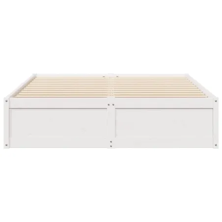 Cadre de lit sans matelas blanc 150x200 cm bois de pin massif