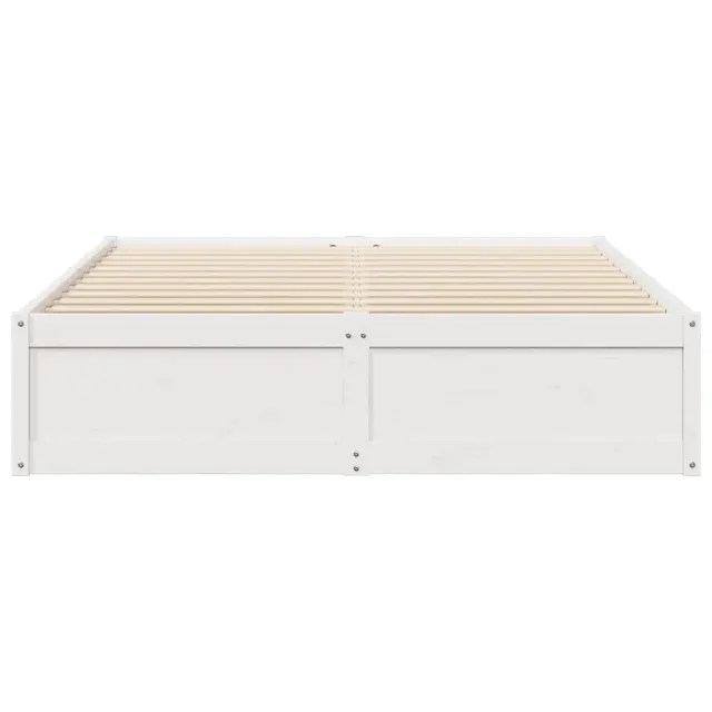Cadre de lit sans matelas blanc 140x200 cm bois de pin massif