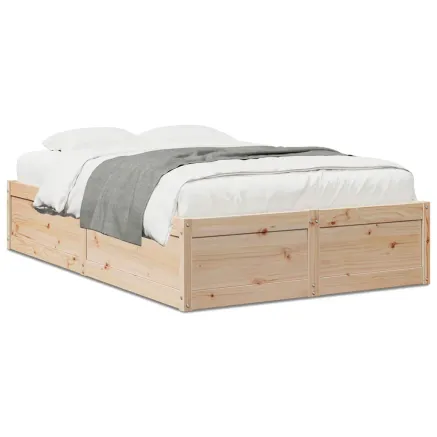 Cadre de lit sans matelas 120x190 cm bois de pin massif 2