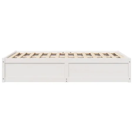 Cadre de lit sans matelas blanc 120x190 cm bois de pin massif