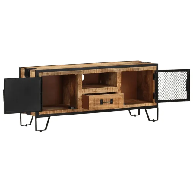 Meuble TV 110x31x46 cm Bois de manguier brut
