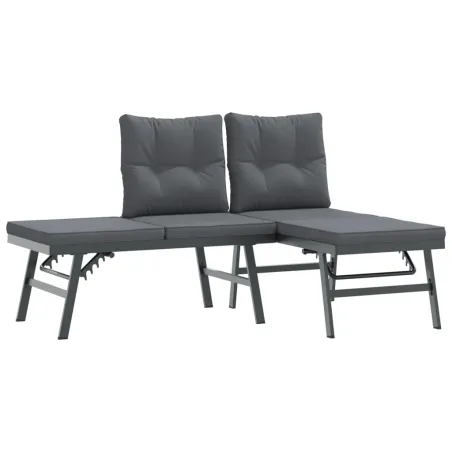 Ensemble de bancs de jardin avec coussins 5 pcs noir