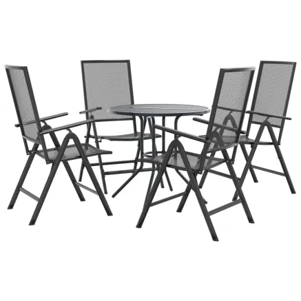 Ensemble de chaises de jardin inclinables 5 pcs anthracite 2