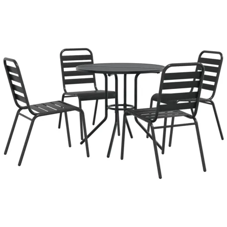 Ensemble de chaises de jardin empilables 5 pcs anthracite