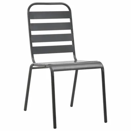 Ensemble de chaises de jardin empilables 5 pcs anthracite