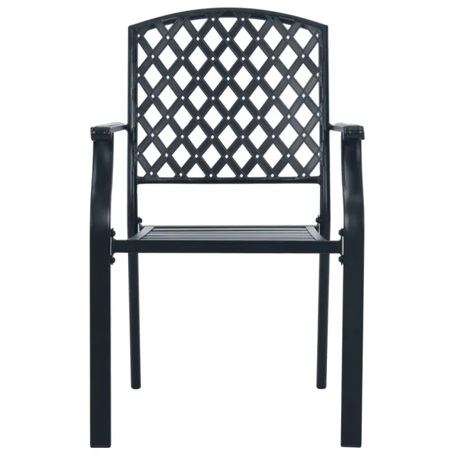 Ensemble de chaises de jardin empilables 3 pcs anthracite