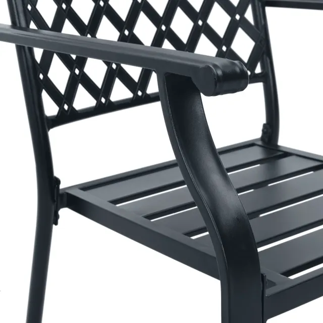 Ensemble de chaises de jardin empilables 3 pcs anthracite