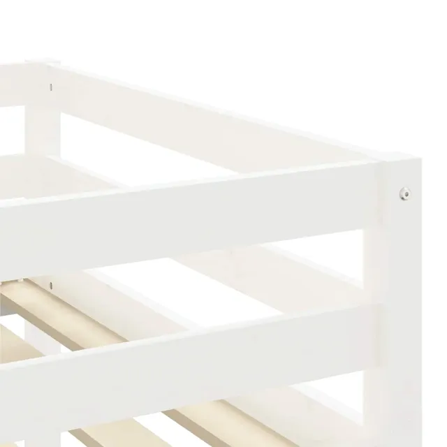 Lit mezzanine enfants avec rideaux sans matelas bleu 90x190 cm
