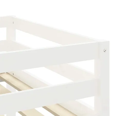 Lit mezzanine enfants avec rideaux sans matelas rose 90x190 cm