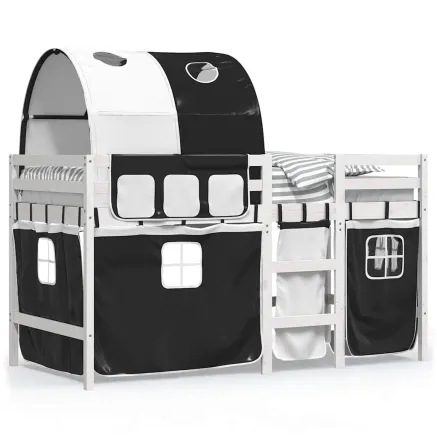 Lit mezzanine enfants avec tunnel sans matelas 90x190 cm 2