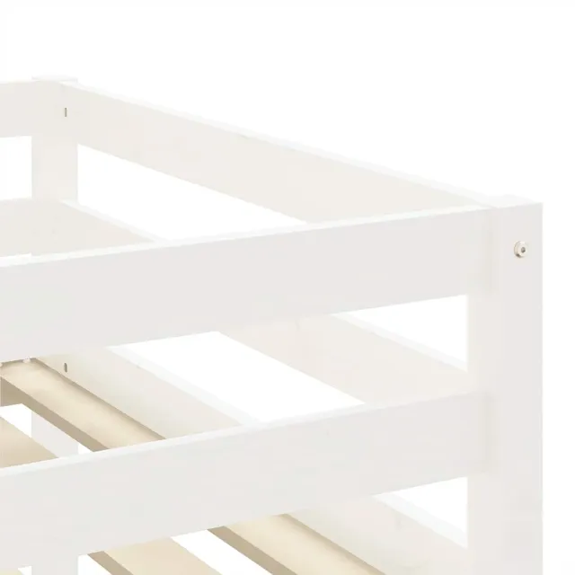 Lit mezzanine enfants avec tunnel sans matelas rose 90x190 cm