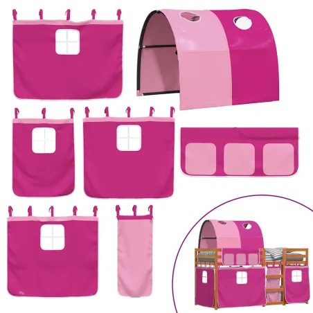 Lit superposé sans matelas rose 80x200 cm bois de pin massif