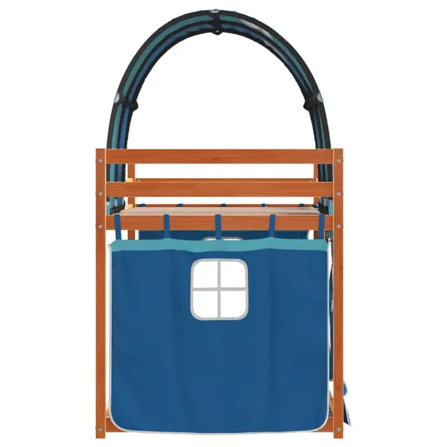 Lit superposé sans matelas bleu 75x190 cm bois de pin massif