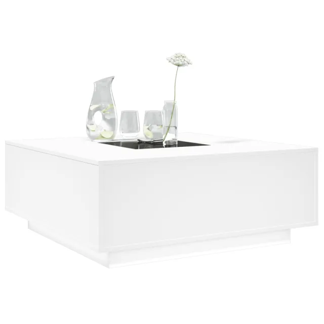 Table basse avec LED infini blanc 100x100x40 cm