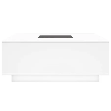 Table basse avec LED infini blanc 100x100x40 cm