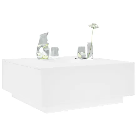 Table basse blanc 100x100x40 cm bois d'ingénierie