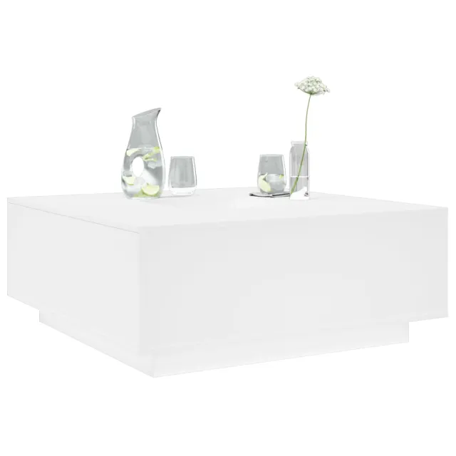 Table basse blanc 100x100x40 cm bois d'ingénierie