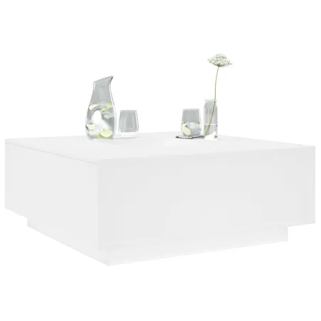 Table basse blanc 100x100x40 cm bois d'ingénierie