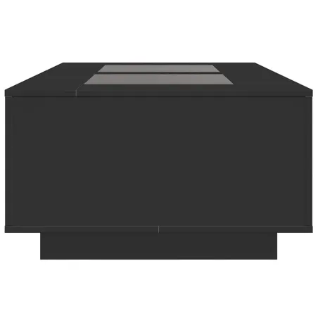 Table basse avec LED infini noir 116x69x40 cm