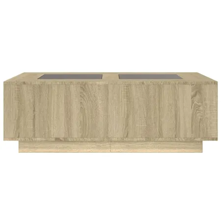 Table basse avec LED infini chêne sonoma 116x69x40 cm