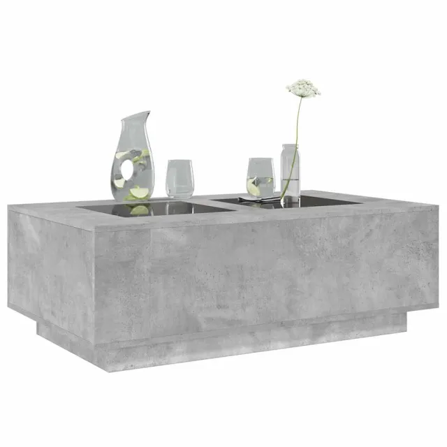 Table basse avec LED infini gris béton 116x69x40 cm