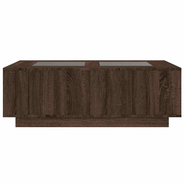 Table basse avec LED infini chêne marron 116x69x40 cm