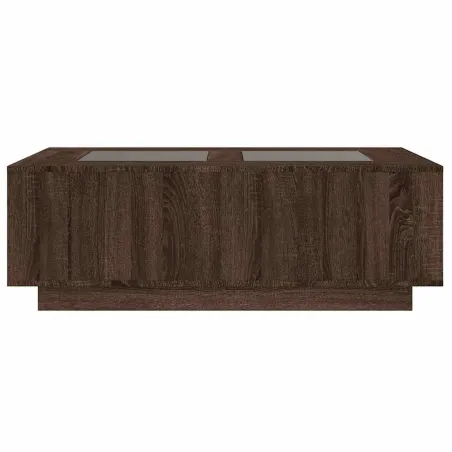 Table basse avec LED infini chêne marron 116x69x40 cm